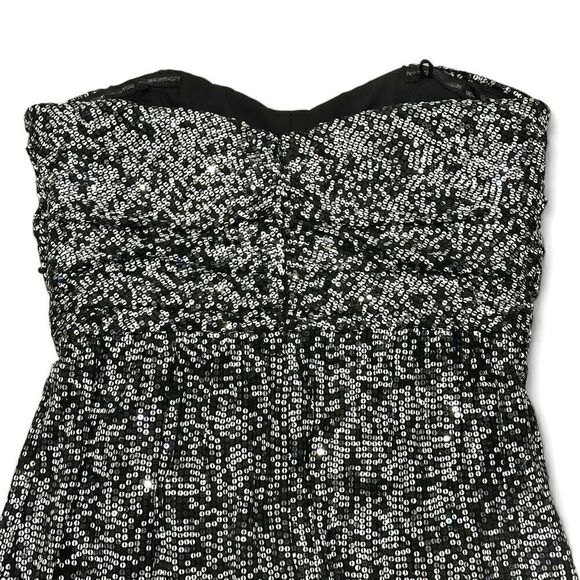 BADGLEY MISCHKA Collection Silk Sequined Wrap Dress 12 Formal Party Celebration - Picture 6 of 15